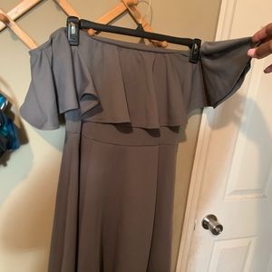 Plus off shoulder dropped hem dress midaxi dress
